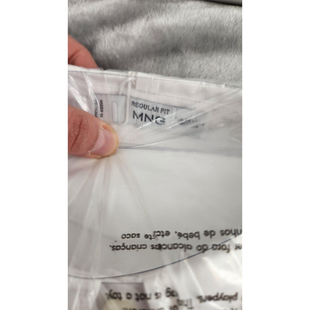 Mango Women's XS White Regular Cotton Lyocell Blend Shirt NWT - Picture 3 of 6